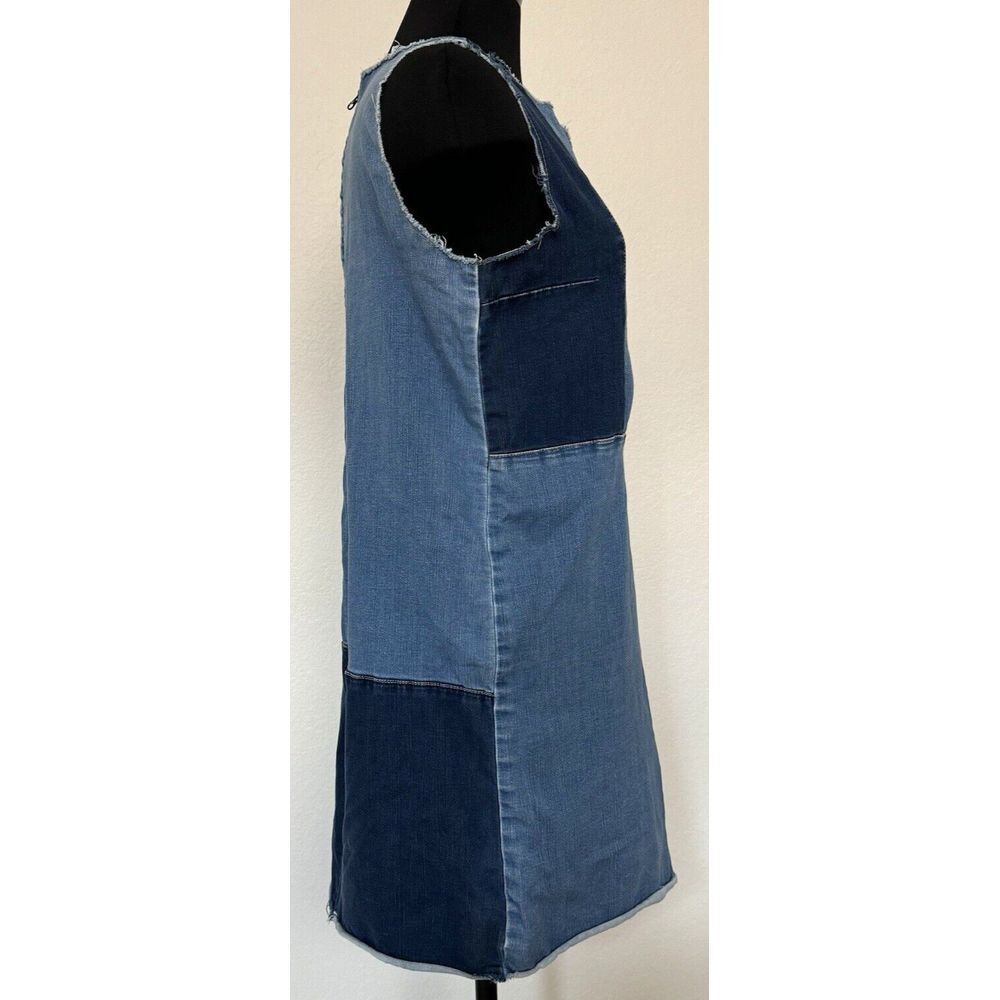 Soho New York & Company Dress Women LARGE Blue Denim Patchwork Stretch Casual - Picture 6 of 13